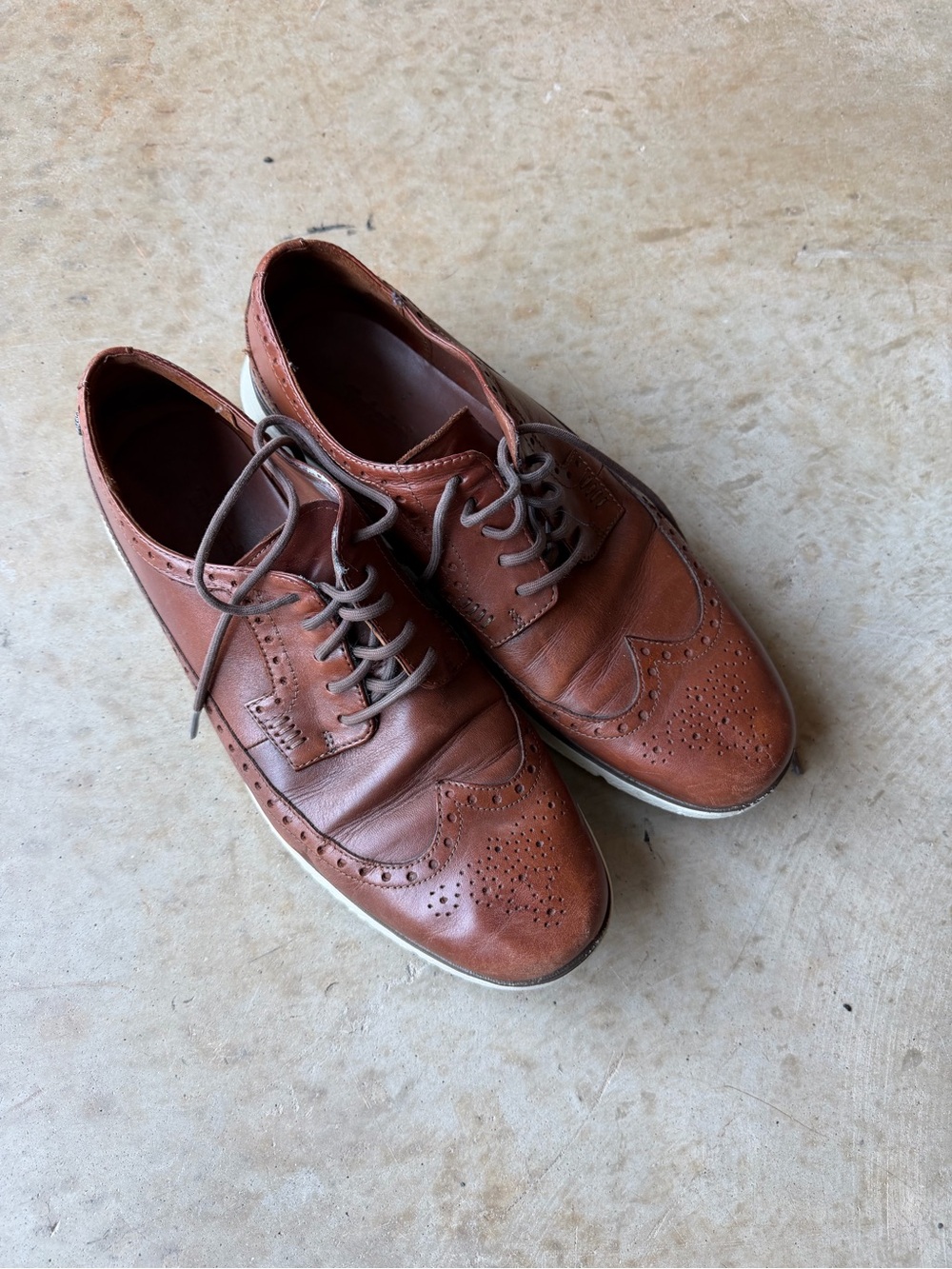 Timberland Men's Cognac Leather Wingtip Oxfords